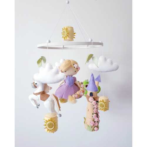 Rapunzel Baby Mobile – Handmade Princess Nursery Decor