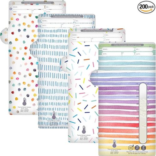SPOSIE SimpleFeed Breast Milk Storage Bags | Feeding Made Easier | 8oz, 200 Count | Easy Pour, Temperature Sensor, Freezer Safe, Leak-Proof, BPA-Free (Pack of 2)