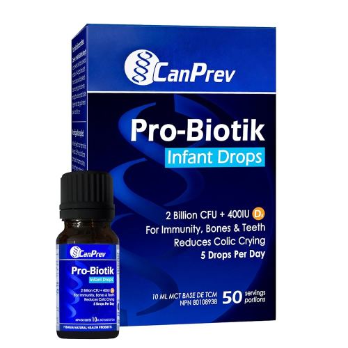 CanPrev Pro-Biotik Infant Drops 40-Day Supply - 2 Billion CFU with 400IU Vitamin D3, Probiotic Supplement for Babies & Kids to Support Digestive Wellness, Bone Strength, Healthy Teeth & Immune Health