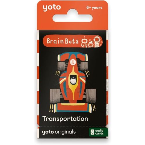 YOTO BrainBots Transportation - 8 Kids Audiobook Cards for Use with Player & Mini All–in–1 Audio Player, Educational & Screen–Free Listening with Fun Playtime, Bedtime & Travel Stories, Ages 6+