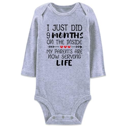 Baby Boys Girls Cotton Romper Newborn Funny Saying Bodysuit | Long Sleeve Infant Neutral Jumpsuit 0-12 Months