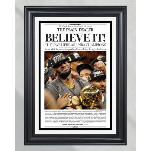 2016 Cleveland Cavaliers Cavs NBA Championship Framed Newspaper Print Lebron James
