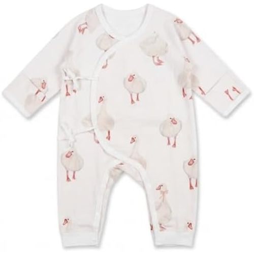 100% Organic Cotton Soft 0-6 Months Baby Romper Jumpsuits for Boys and Girls Unisex Long Sleeve