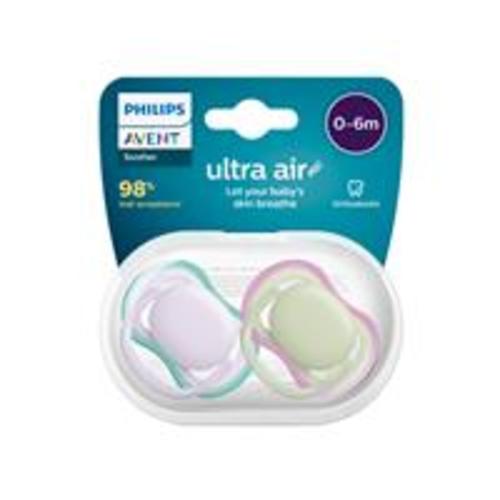 Buy Avent Ultra Air Soother 0-6 Months Deco Mixed 2 Pack Online at Chemist Warehouse®