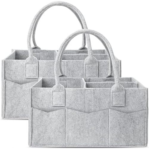 Amazon.com: 2 Pack Baby Diaper Caddy - Nursery Storage Bin and Car Organizer for Diapers and Baby Wipes : Baby