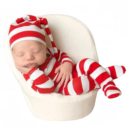 Xmas Newborn Baby Photo Props Boy Outfits Crochet Santa Claus Red Hat Pants | Newborn Picture Outfit,for Baby Girl Photography,Newborn Boy Photoshoot Outfits,Newborn Photography Prop,Xmas Photo Outfit