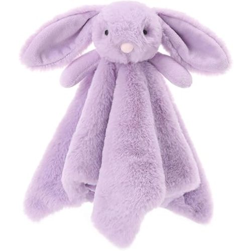 Apricot Lamb Stuffed Animals Purple Bunny Rabbit Security Blanket Infant Nursery Character Blanket Luxury Snuggler Plush Baby Lovey(Purple Bunny)