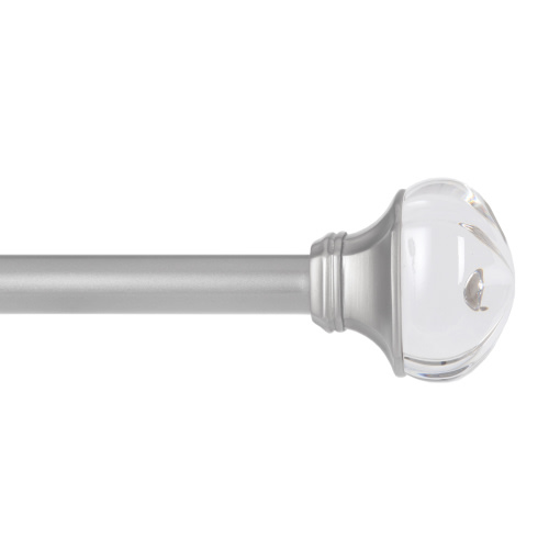 Mainstays 1/2 in Greyson Petite Café Adjustable Curtain Rod, 28-48 in, Brushed Nickel
