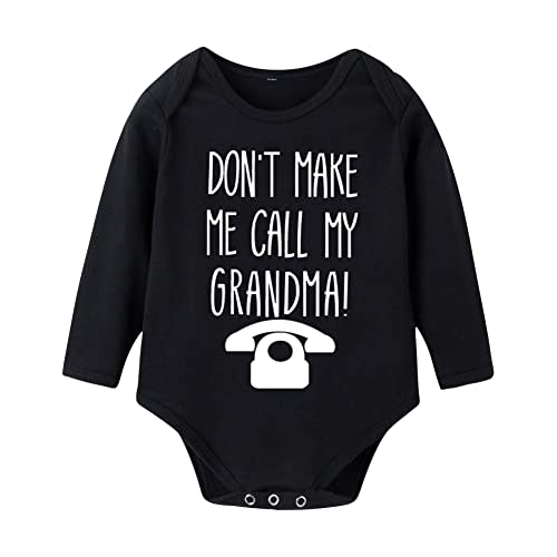G-Amber Baby Boys Girls Romper Bodysuit Infant Funny Letter long Sleeves Jumpsuit Outfit 0-18Months