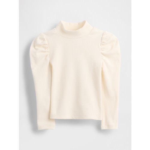 Baby & Toddler Puff-Sleeve Rib Mockneck