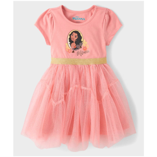 Toddler Girls Short Sleeve Moana Glitter Tutu Dress