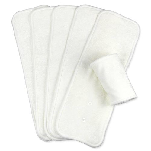 Mama Koala 5-Layer Natural Baby Cloth Diaper Inserts with Snaps, Adjustable and Reusable for Any Baby Cloth Diaper(6 Pack)