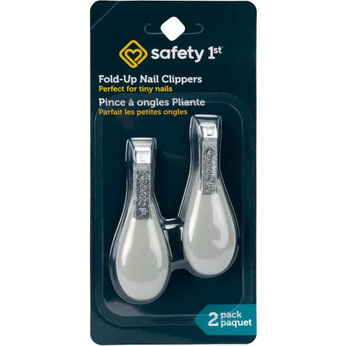 Safety 1st Fold-Up Nail Clippers (2-Pack) โ Safe for All Ages, Gentle & Precise Nail Care for Babies, Easy-Grip Handle, Durable Stainless Steel Blades, Compact & Travel-Friendly for Diaper Bag