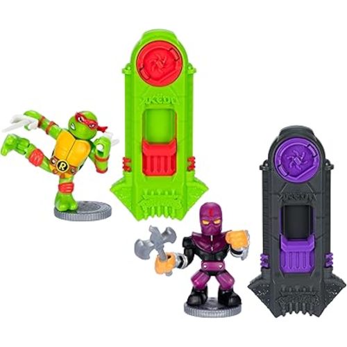 Legends of Akedo Teenage Mutant Ninja Turtles - Versus Pack Raph Versus Foot Soldier, Includes 2 Mini Battling Figures as Well as 2 Exclusive Battle Controllers, Ready, Fight, Split Strike