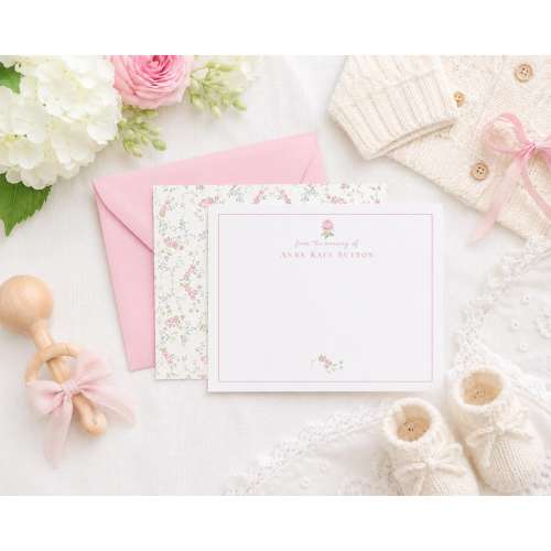 Personalized Floral From the Nursery of Cards | Floral Notes | Floral Stationery | Stationary | Baby Girl Thank You | Floral Baby Shower
