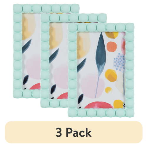 (3 pack) DesignOvation 4x6 Beaded Mint Decorative Tabletop Picture Frame