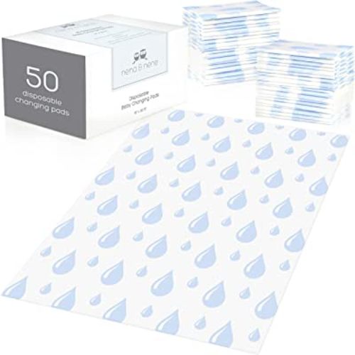 Large Disposable Baby Changing Pads - 50 Count - Diaper Changing Table, Disposable Mats - 100% Leak-Proof