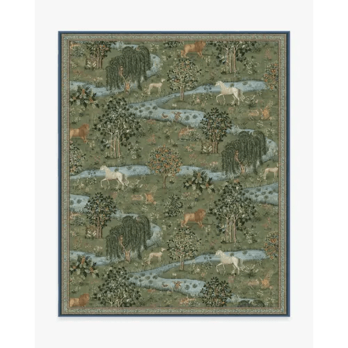 Owl & Willow Green Rug by Morris & Co. | Ruggable US