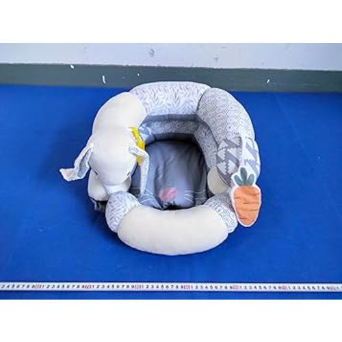 Lovvie & Joy 2-in-1 Tummy Time Mat & Seated Support Pillow,Baby Tummy Time Pillow Support for Newborns and Older Babies,with Detachable Support Pillow and Toys Rabbit