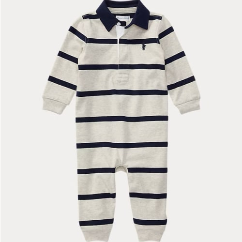 Baby Boys' Striped Cotton Rugby Coverall | Ralph Lauren