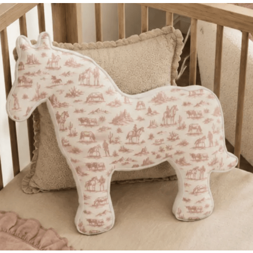 Western Horse Shaped Pillow Cowboy Nursery Decor Equestrian Gift Ranch Style