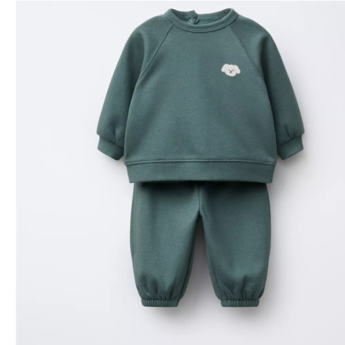 PRINT SWEATSHIRT AND JOGGER SET - Petrol blue | ZARA United States