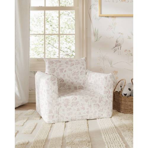 The Hug Mini Chair in Twill - Color: Watercolor Safari in Mauve