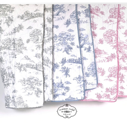 Storyland Toile Baby Quilt | Maison Nola