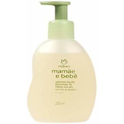 Linha Mamae Bebe Natura - Sabonete Liquido Glicerinado da Cabe?a aos Pes 200 Ml - (Natura Mom and Baby Collection - Glycerin Liquid Soap Head to Toe 6.76 Fl Oz) by Natura