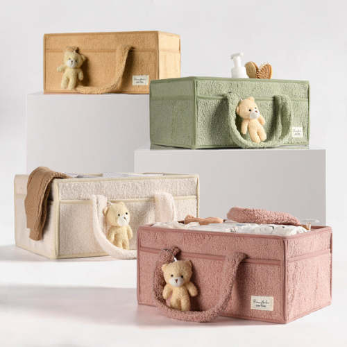 Ivory Teddy Diaper Caddy Organizer – Perabella