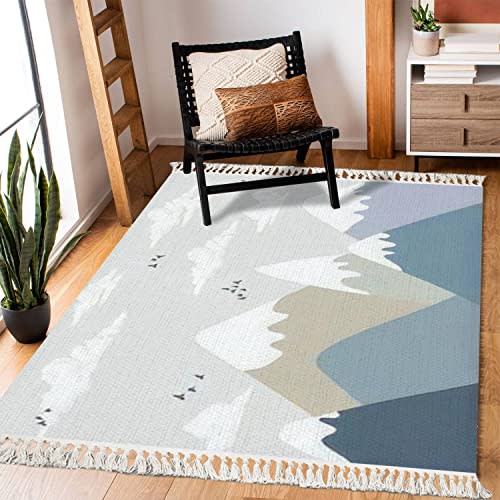 FUIENCFKE Rug Mountains Nursery Room Area Rug Washable Hallway Runner Meditation Mat Minimalist Home Decor for Living Room Bedroom Playroom Classroom