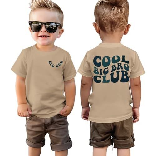 Big Brother Shirt Toddler Boy Cool Big Bro Club T-Shirt Sibling Reveal Tees