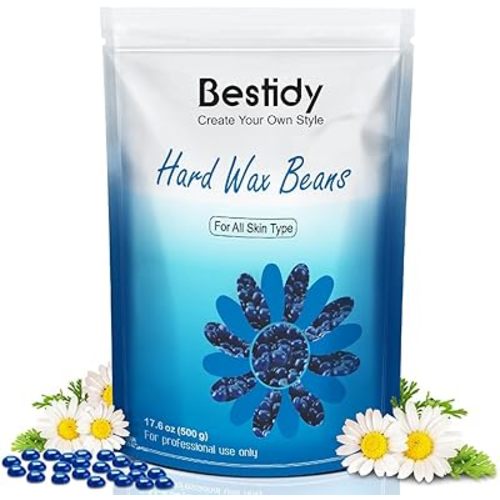 Bestidy Hard Wax Beads for Hair Removal, Waxing Beads for Coarse Hair, 500g Refill Wax Beads for Wax Warmer, Home Waxing for All Body and Brazilian Bikini Areas, Women Men(500g)