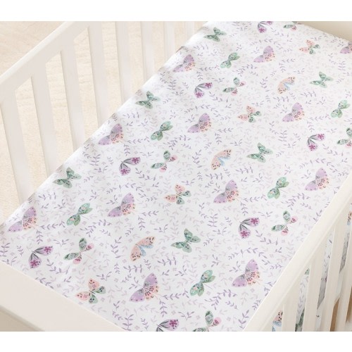 Margot Butterfly Organic Crib Fitted Sheet