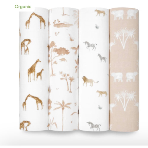 aden + anais | Safari Dreams Organic Muslin Swaddle Blanket 4pk