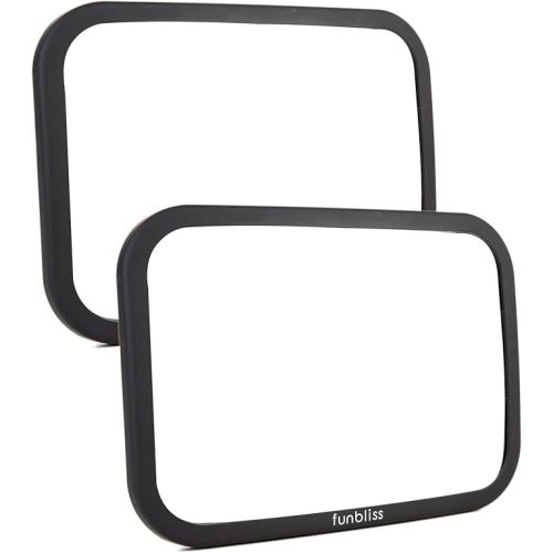 Funbliss 2-Pack Baby Car Mirror - Shake-Proof & Shatterproof, 360° Adjustable Angle, Clear Wide View for Rear-Facing Infants, Easy Install, Perfect Baby Travel Gear & Carseat Accessories