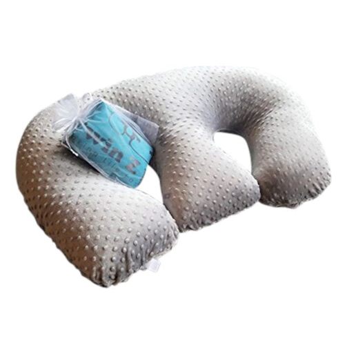 Twin Z Pillow 6-in-1 Twin Nursing Pillow with Free Travel Bag, Grey