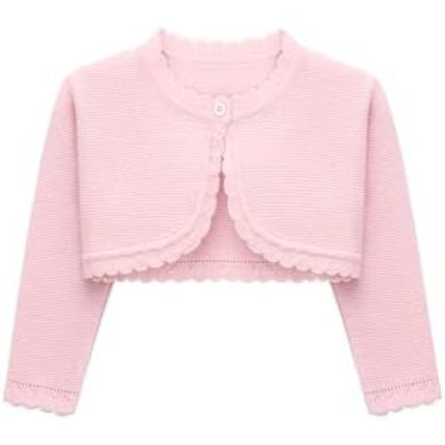 Lilax Baby Girls' Long Sleeve Cardigan Knit Button Closure Bolero Shrug