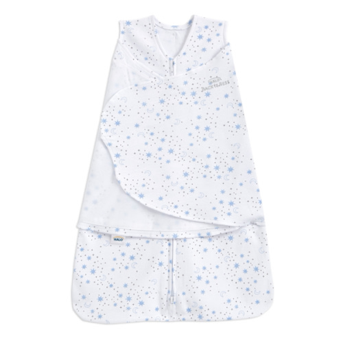 Cotton Swaddle Midnight Moons Blue S | HALO