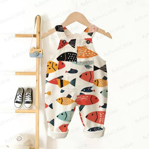 Baby Toddler Fish Print Overalls