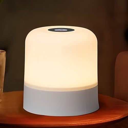 Portable Baby Night Light, 3 Color Egg Lights for Nursery, 2400mAh, Small Rechargeable LED Lamp, Dimmable Touch Nightlight for Newborn, Toddler, Kids, Adults 2 Pack