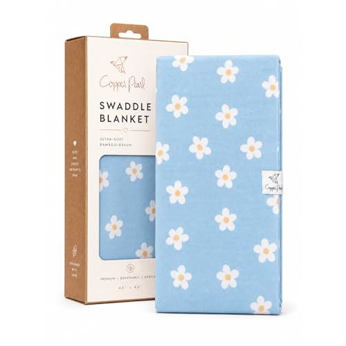 Copper Pearl Swaddle Blankets for Newborns | Soft Stretchy Receiving Blankets for Boys and Girls | Large 46 x 46 Inch Baby Blankets | Lightweight and Breathable Swaddles | Della