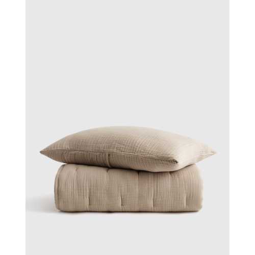 Organic Airy Gauze Toddler Quilt & Sham Set in Dune