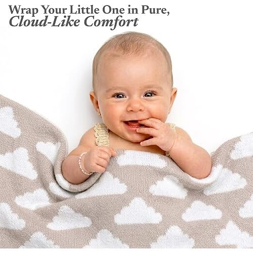 Living Textiles Grey Clouds Chenille Soft Baby Blanket Reversible Premium Cozy Fabric for Best Comfort - for Infant,Toddler,Newborn,Nursery,Boy,Unisex,Throw,Crib,Stroller,Gift, Grey Clouds 40x30
