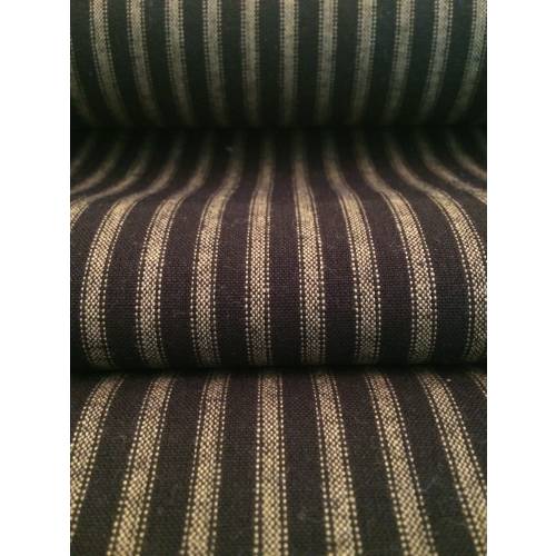 Vintage Ticking | Homespun | Primitive Fabric | Woven Fabric | Black & Wheat | Lightweight | 44/45" Wide | Item #537