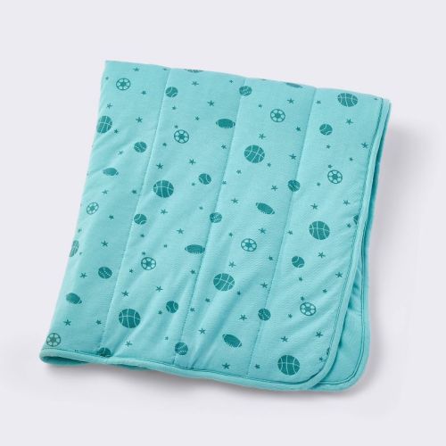 Rayon from Bamboo Jersey Quilted Blanket - Sports - Teal - Cloud Island™