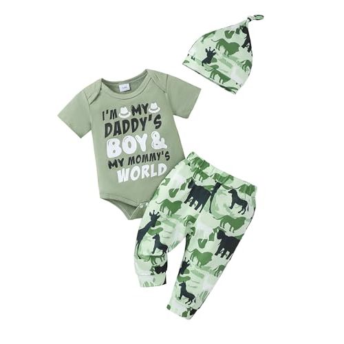 NZRVAWS Baby Boy Clothes Preemie Infant Boy Bear Outfits Jumpsuit Bodysuit Letter Print Romper