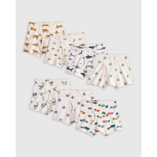 Boys 100% Organic Cotton Boxer Brief 7-Pack - Toddler Boy in Boy Multi Pack