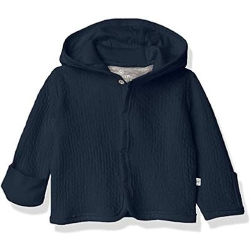 HonestBaby Matelasse Snap-Front Hooded Jacket Organic Cotton for Infant Unisex Baby Boys & Girls