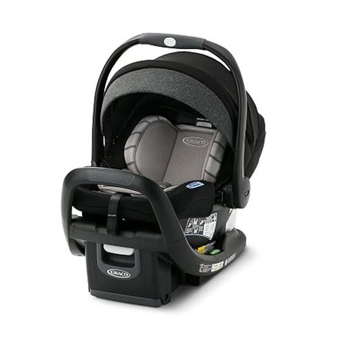 Graco SnugRide SnugFit DLX Infant Car Seat, Baby Car Seat Rear Facing with Anti Rebound Bar, Carseat with Adjustable Base and 5 Recline Positions, Spencer